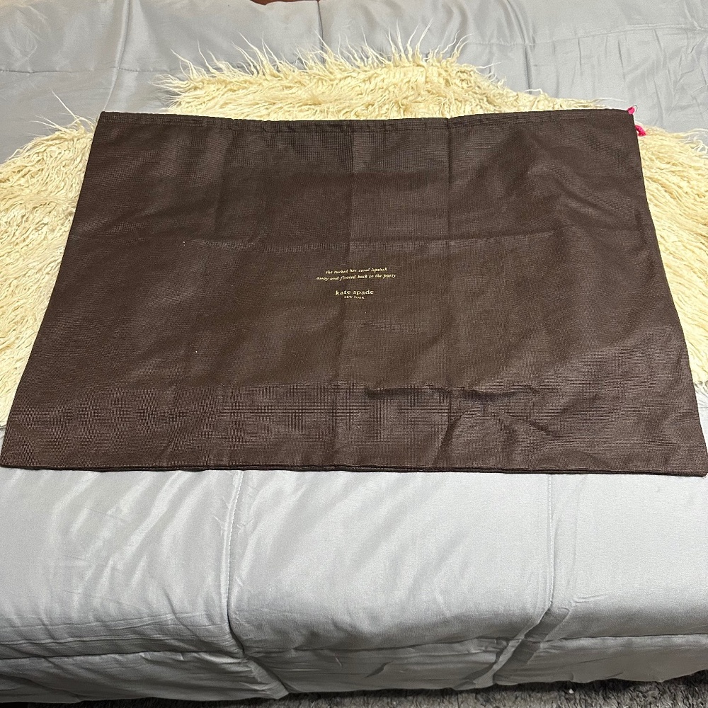 Kate Spade New York XL Drawstring Dust Bag Brown Pink Size 19" X 27"